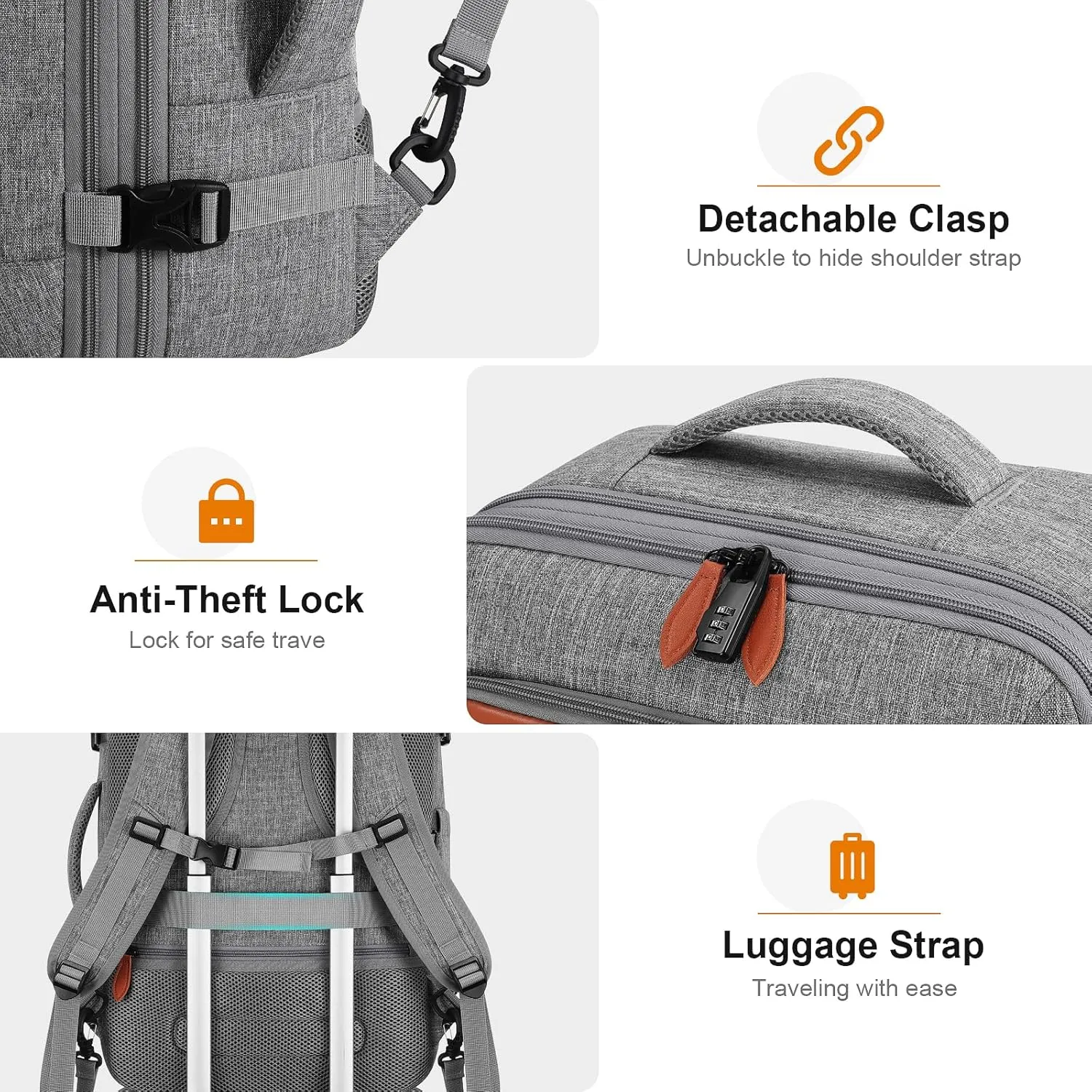 Bagsure Travel Backpack, 42L Carry on Luggage, Flight Approved Expandable Backpack, Laptop Backpack