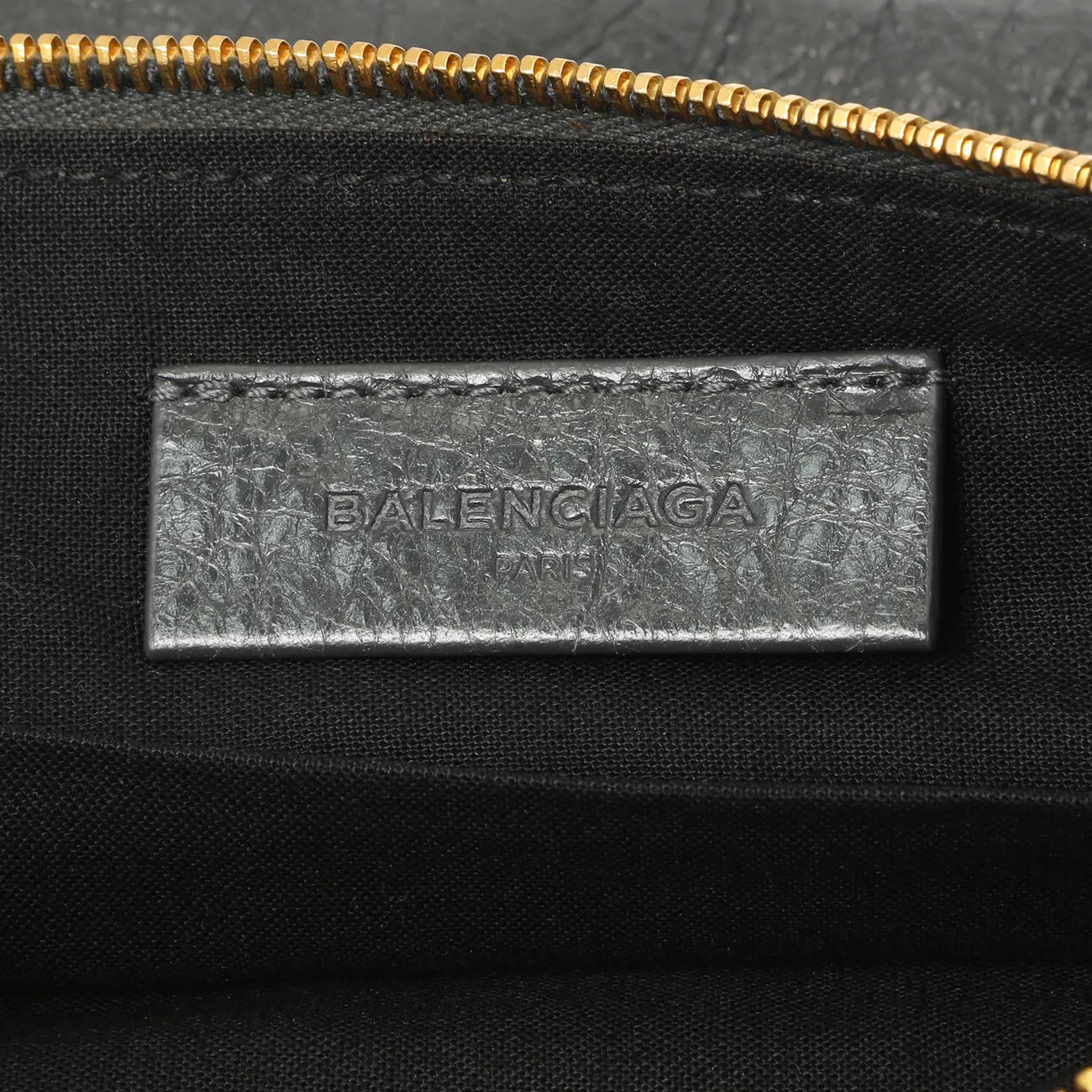 Balenciaga Gris Fossile Lambskin Giant 12 Zip Pouch