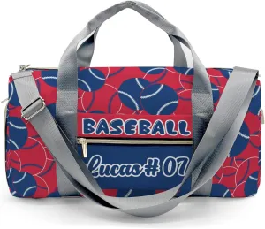 Baseball Navy Blue Waterproof Duffel Bag Adjustable Shoulder Strap Perform Training Travel Bag for Teens Adults Women Men