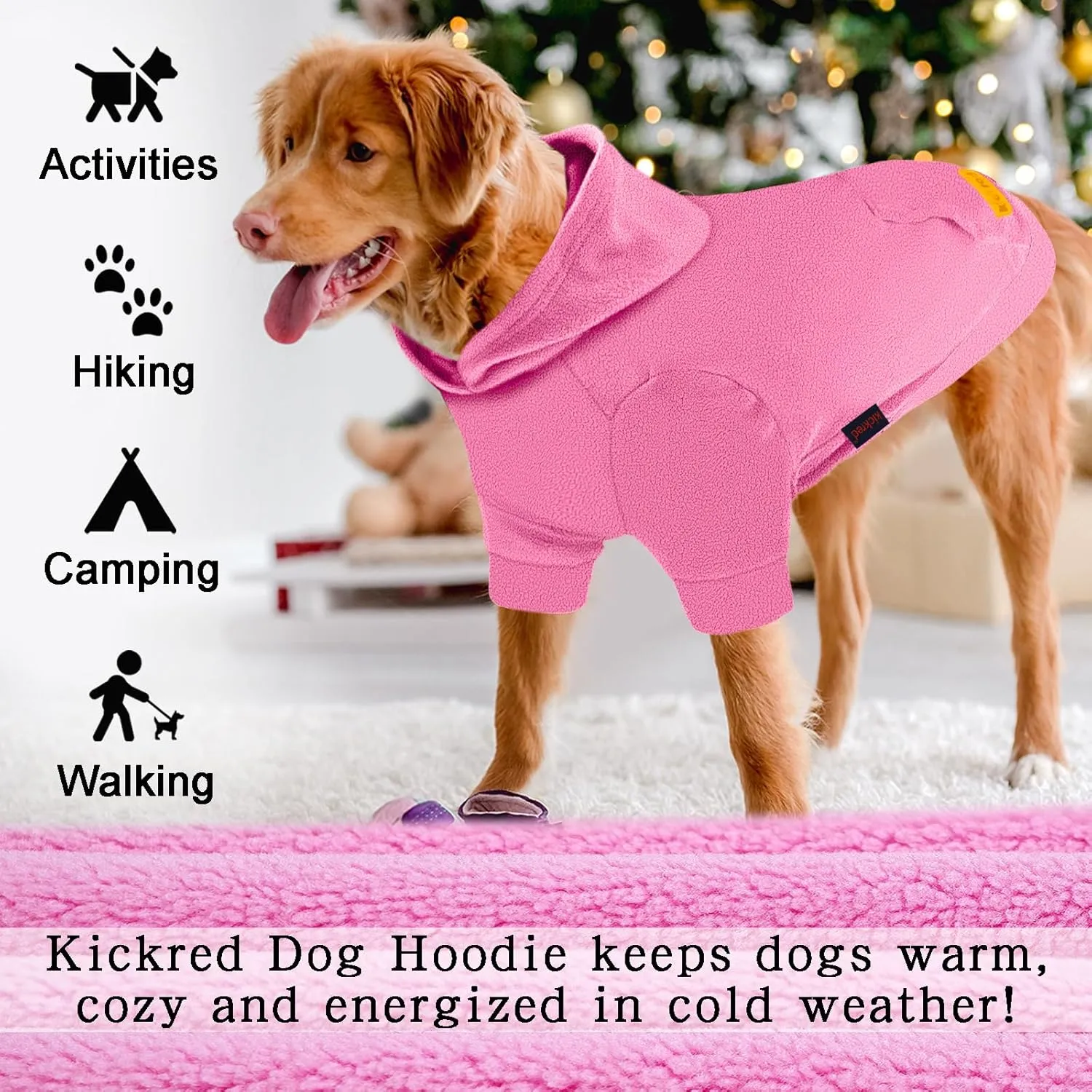 Basic Dog Hoodie Sweatshirts, Pet Clothes Hoodies, Granular Velvet, Sweater with Hat and Leash Hole, Soft Velvet Outfit Coat for Small Medium Large Dogs, Purple Pink (XX-Large)