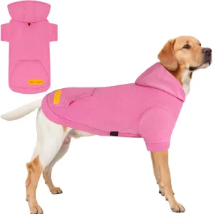 Basic Dog Hoodie Sweatshirts, Pet Clothes Hoodies, Granular Velvet, Sweater with Hat and Leash Hole, Soft Velvet Outfit Coat for Small Medium Large Dogs, Purple Pink (XX-Large)