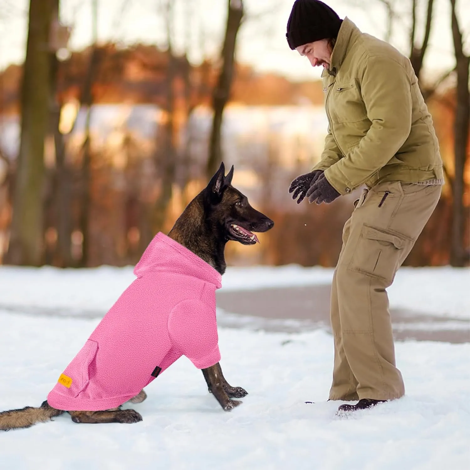 Basic Dog Hoodie Sweatshirts, Pet Clothes Hoodies, Granular Velvet, Sweater with Hat and Leash Hole, Soft Velvet Outfit Coat for Small Medium Large Dogs, Purple Pink (XX-Large)