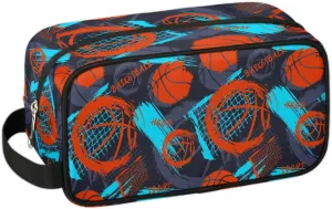 Basketball Travel Toiletry Bag for Boys Men, Hanging Dopp Kit for Kids, Waterproof Shaving Bag for Bathroom Toiletries Accessories
