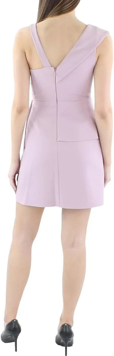 BCBGMAXAZRIA Women's Fit and Flare Peplum Asymmetrical Evening Dress
