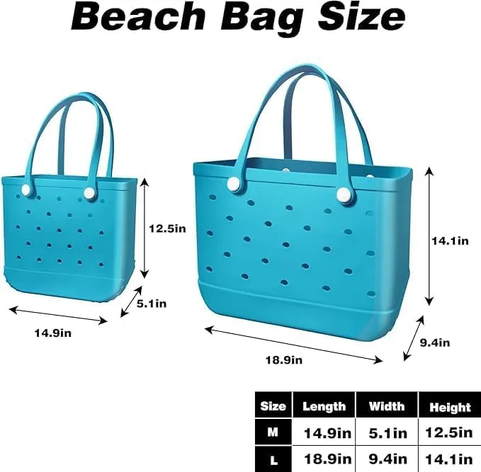 Beach Tote - Waterproof, Washable, Durable Open Beach Tote, Travel & Sports Bag