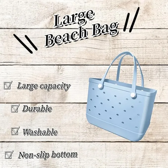 Beach Tote - Waterproof, Washable, Durable Open Beach Tote, Travel & Sports Bag