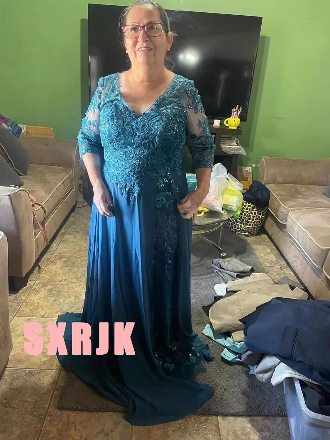 Beaded Applique Mother of The Bride Dresses for Wedding 2025 Chiffon Mother of The Groom Dress Long