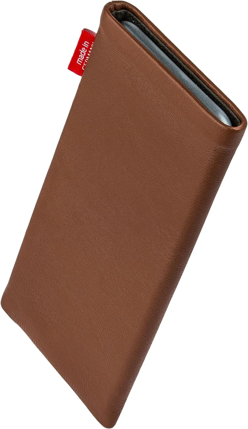Beat Brown Custom Tailored Sleeve for Mobistel Cynus T8. Fine Nappa Leather Pouch with Integrated Microfibre Lining for Display Cleaning