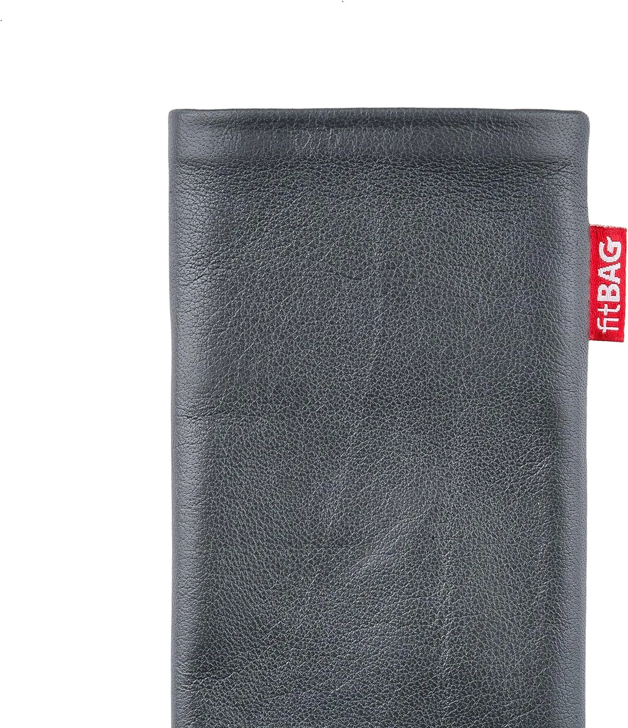 Beat Gray Custom Tailored Sleeve for Mobistel Cynus E1. Fine Nappa Leather Pouch with Integrated Microfibre Lining for Display Cleaning