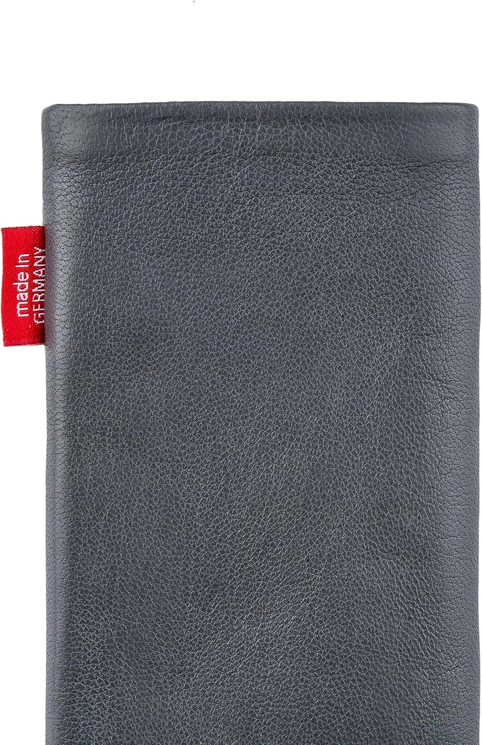 Beat Gray Custom Tailored Sleeve for Mobistel Cynus E1. Fine Nappa Leather Pouch with Integrated Microfibre Lining for Display Cleaning