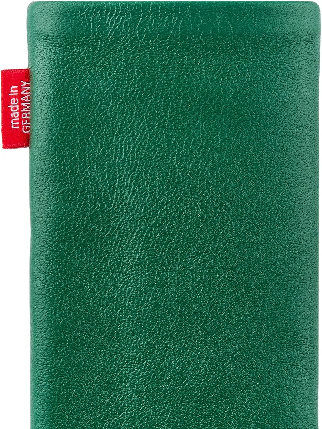 Beat Green Custom Tailored Sleeve for Mobistel Cynus E4. Fine Nappa Leather Pouch with Integrated Microfibre Lining for Display Cleaning