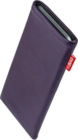 Beat Lilac Custom Tailored Sleeve for Mobistel Cynus T7. Fine Nappa Leather Pouch with Integrated Microfibre Lining for Display Cleaning