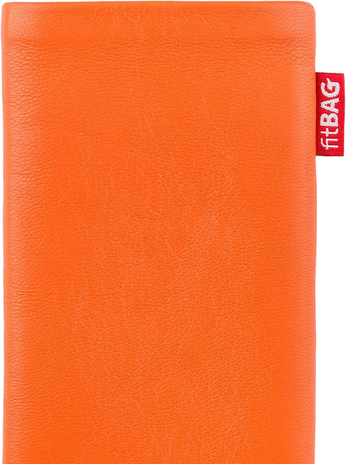 Beat Orange Custom Tailored Sleeve for Mobistel Cynus E1. Fine Nappa Leather Pouch with Integrated Microfibre Lining for Display Cleaning
