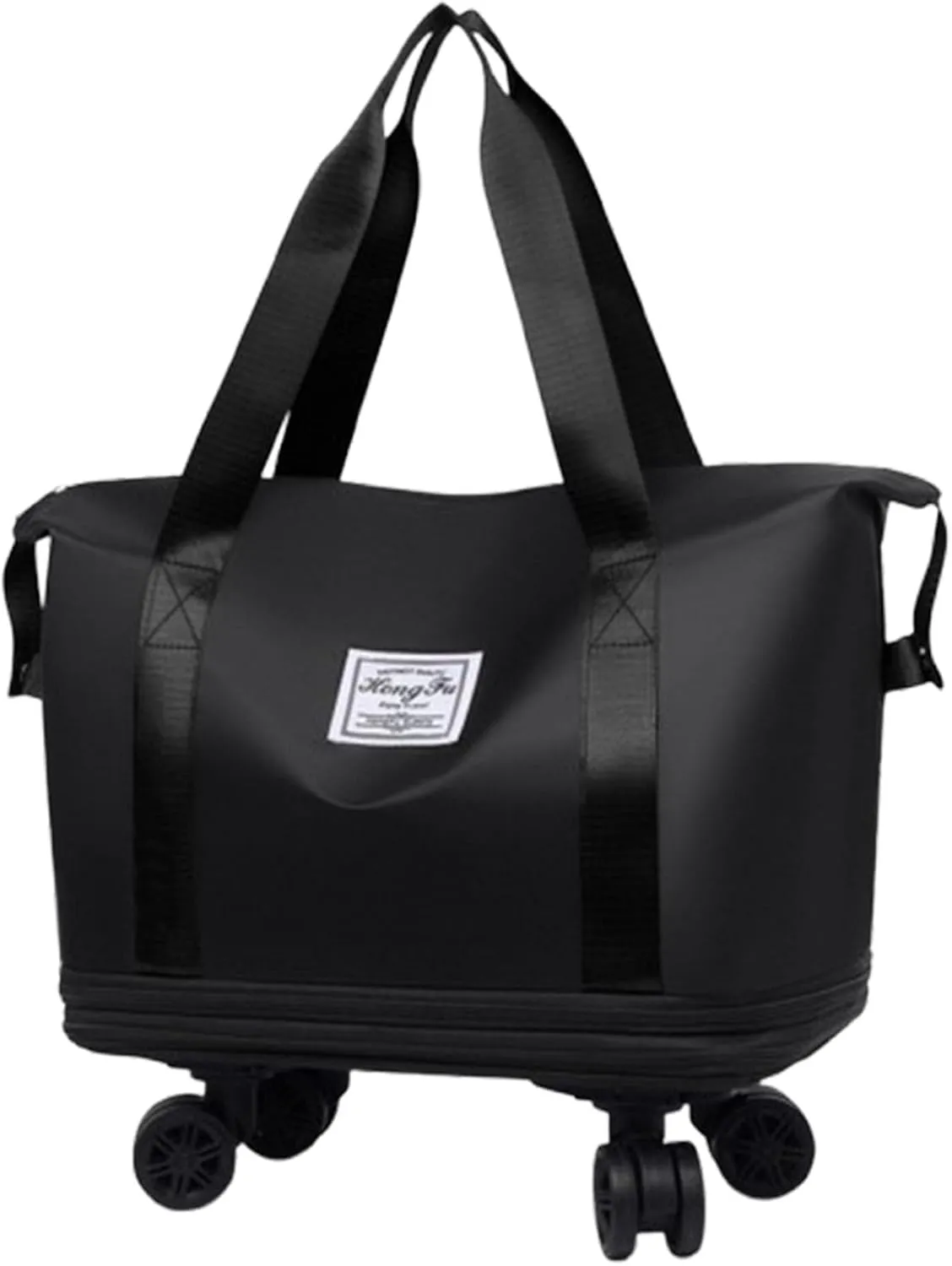 Beente Travel Bag With Wheels, 2025 New Large Capacity Travel Bag, Universal Wheel Removable, Expandable foldable duffel bag suitcase for Gym Camping Weekend Trips Business Travel (Black)