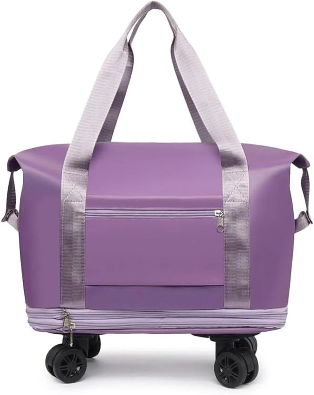 Beente Travel Bag With Wheels, 2025 New Large Capacity Travel Bag, Universal Wheel Removable, Expandable foldable duffel bag suitcase for Gym Camping Weekend Trips Business Travel (light purple)
