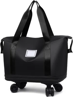 Beente Travel Bag with Wheels, 2025 New Large Capacity Travel Bag - Universal Wheel Removable, Foldie Travel Bags Expandable (Black)