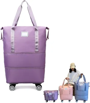 Beente/Pepepo/Kulken Travel Bag with Wheels, 2025 New Large Capacity Travel Bag - Universal Wheel Removable (Purple)