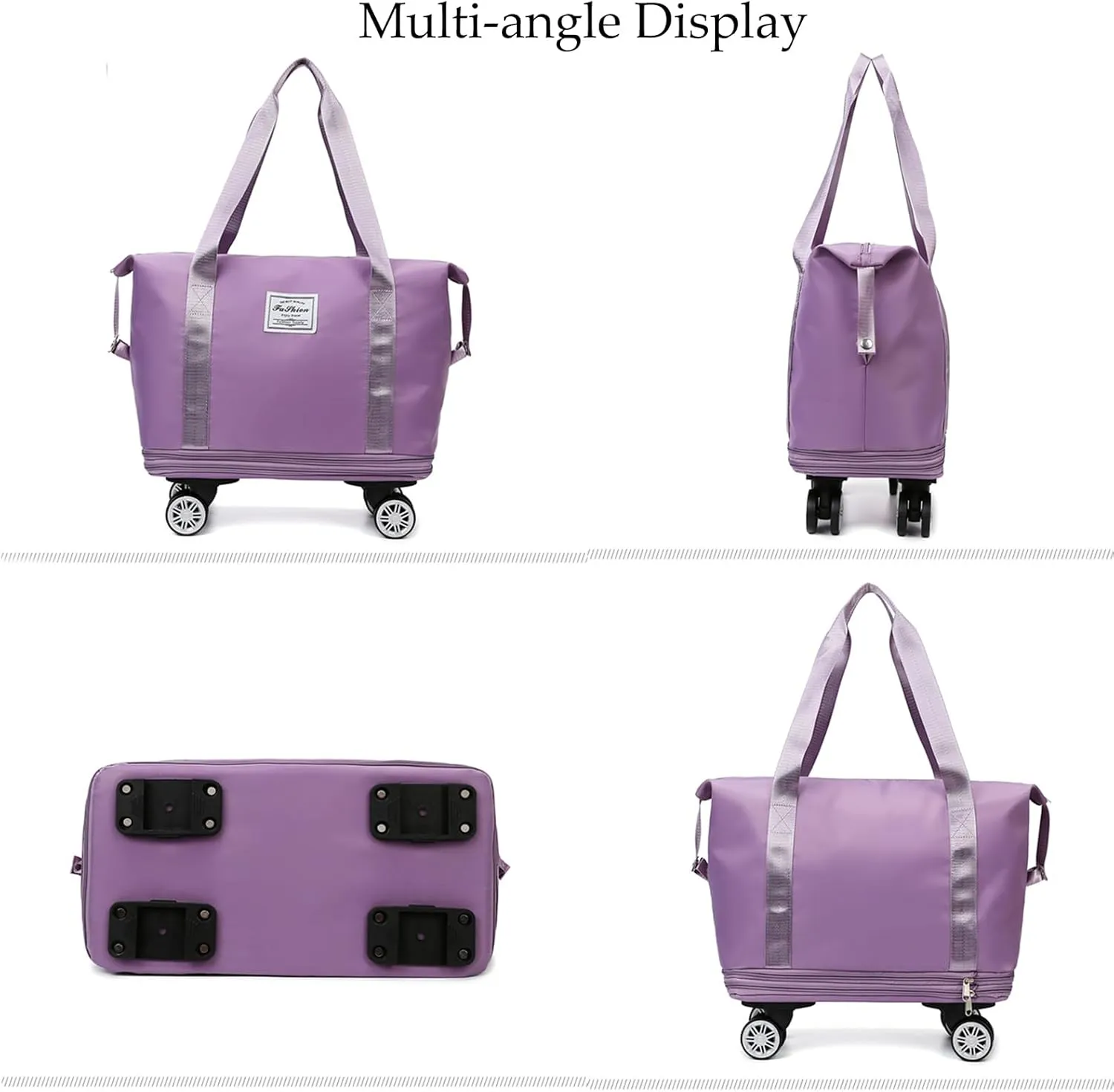 Beente/Pepepo/Kulken Travel Bag with Wheels, 2025 New Large Capacity Travel Bag - Universal Wheel Removable (Purple)