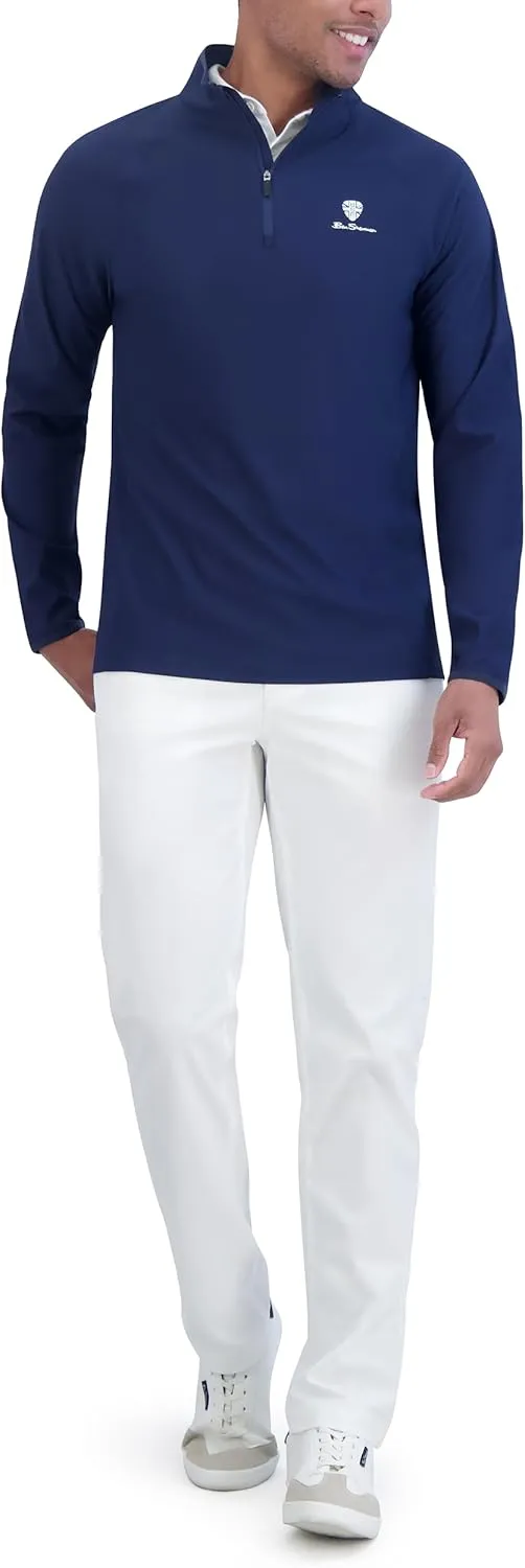 Ben Sherman Men's Quarter Zip Pullover Sweater – Lightweight, Stylish, Soft Knit for Casual, Work, Golf & Everyday Wear