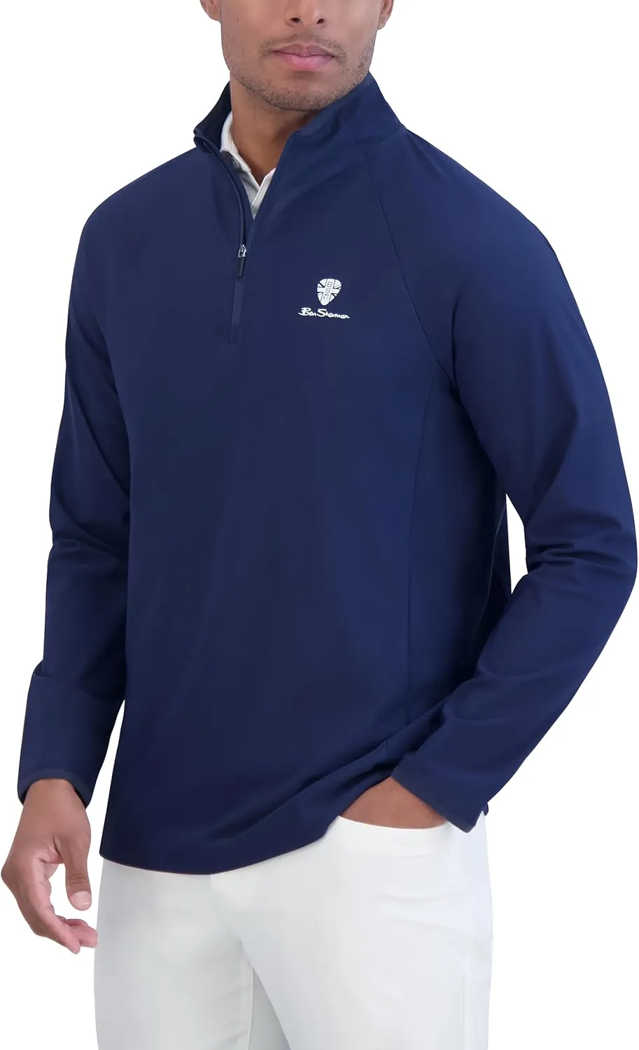 Ben Sherman Men's Quarter Zip Pullover Sweater – Lightweight, Stylish, Soft Knit for Casual, Work, Golf & Everyday Wear