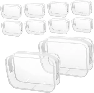 BESPORTBLE 10 Pcs Clear Makeup Bags Travel Friendly Zipper Pouches for Capacity Organizers for Skincare and Makeup Storage
