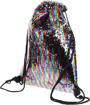 BESPORTBLE Sequined Sports Bag Drawstring Backpack Fashionable Gym Drawstring Bag Large Capacity for Women