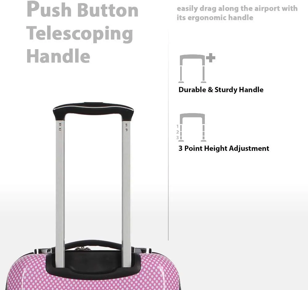 Betsey Johnson Designer 20 Inch Carry On - Expandable (ABS   PC) Hardside Luggage - Lightweight Durable Suitcase With 8-Rolling Spinner Wheels for Women (20in, Flamingo Strut)