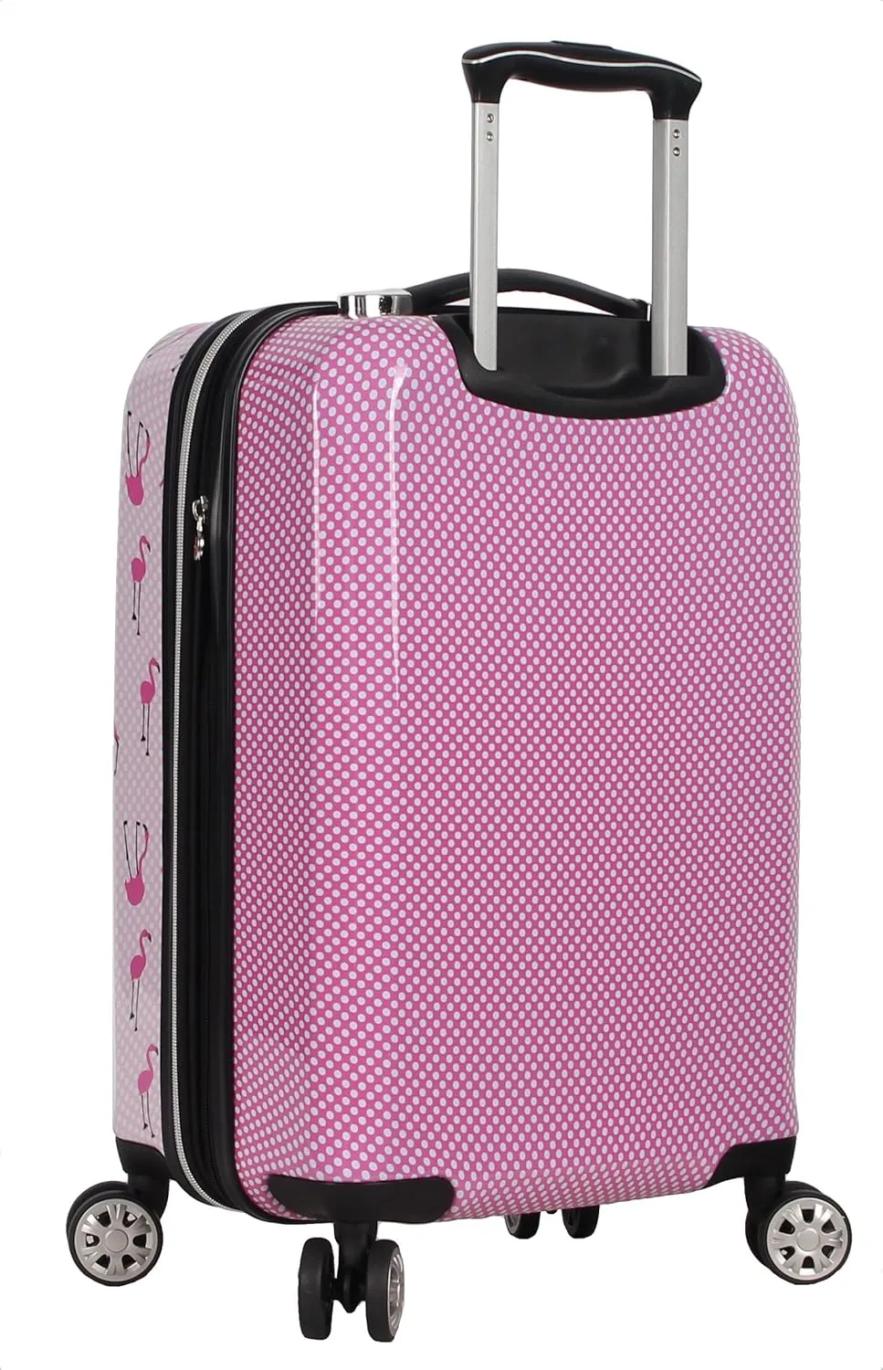 Betsey Johnson Designer 20 Inch Carry On - Expandable (ABS   PC) Hardside Luggage - Lightweight Durable Suitcase With 8-Rolling Spinner Wheels for Women (20in, Flamingo Strut)