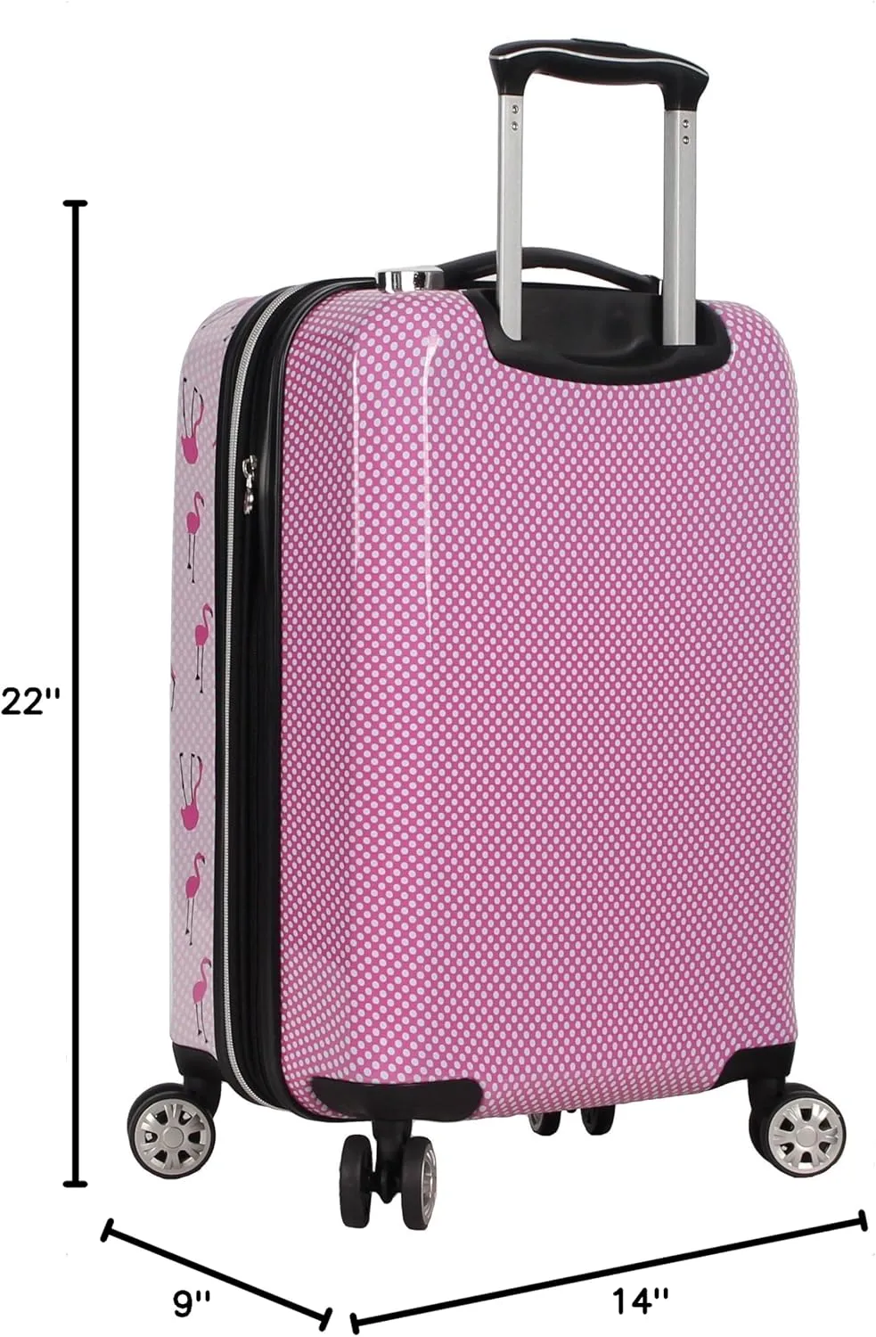 Betsey Johnson Designer 20 Inch Carry On - Expandable (ABS   PC) Hardside Luggage - Lightweight Durable Suitcase With 8-Rolling Spinner Wheels for Women (20in, Flamingo Strut)