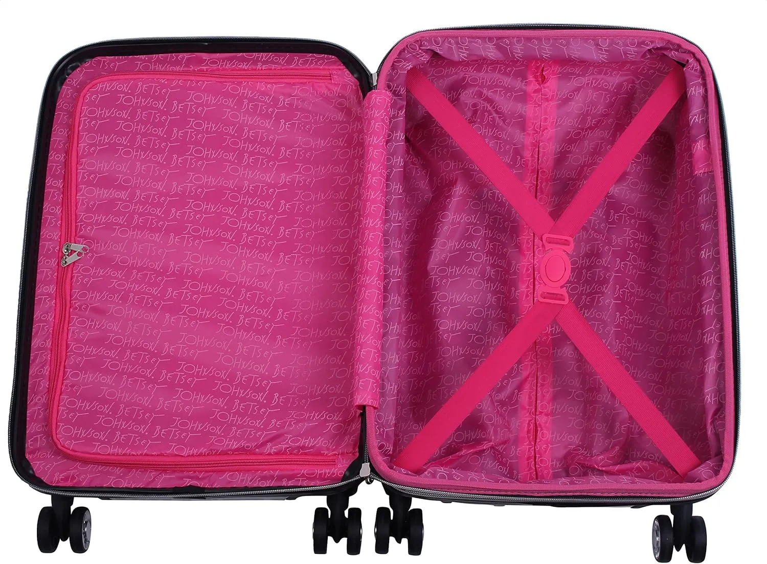 Betsey Johnson Designer Luggage Collection - Expandable 3 Piece Hardside Lightweight Spinner Suitcase Set - Travel Set includes 20-Inch Carry On, 26 inch and 30-Inch Checked Suitcase (Paris Love)