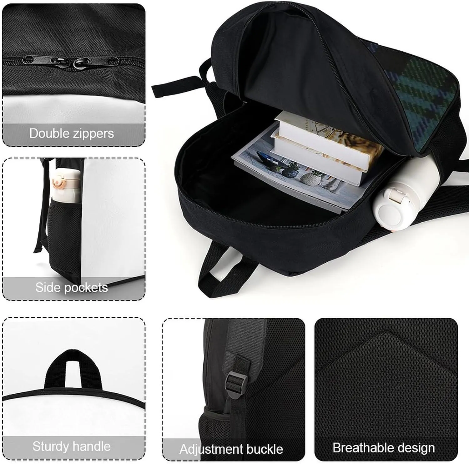 Black Watch Ancient Original Scottish Tartan Pattern Backpack Lightweight Waterproof Backpacks Laptop Backpack for Unisex Casual Travel Daypacks Large Capacity