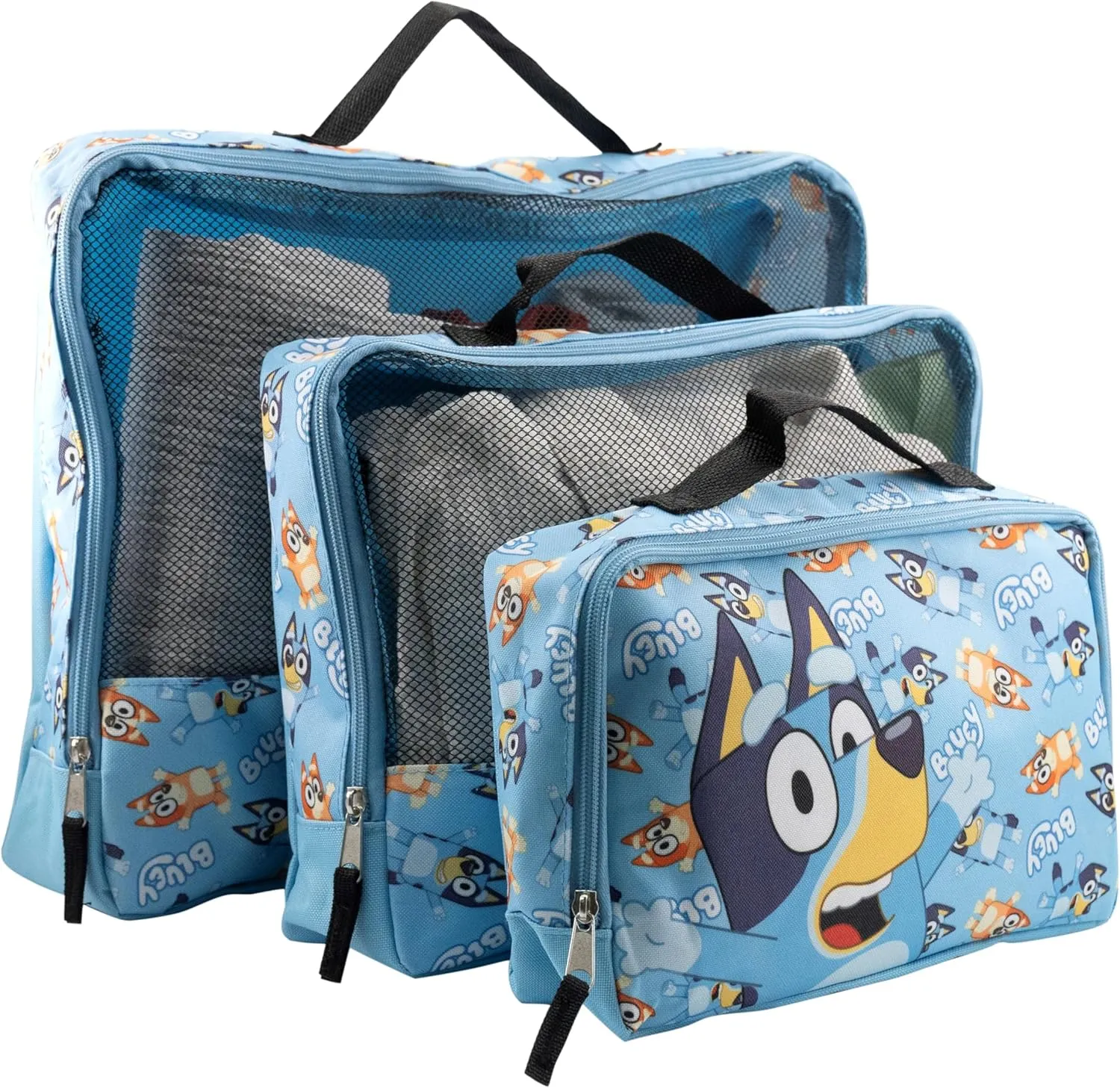 Bluey Packing Cubes for Travel | Bluey and Bingo Travel Accessories Travel Bags Luggage Organizer for Boys, Girls, Unisex| Bluey Bingo Kid Travel Size Travel Cubes for Packing