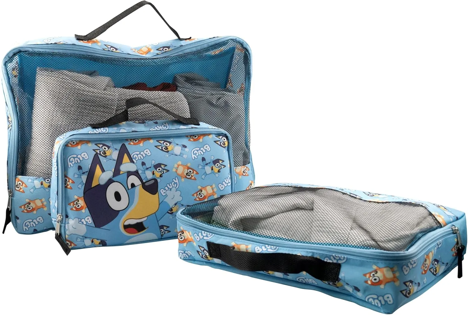Bluey Packing Cubes for Travel | Bluey and Bingo Travel Accessories Travel Bags Luggage Organizer for Boys, Girls, Unisex| Bluey Bingo Kid Travel Size Travel Cubes for Packing