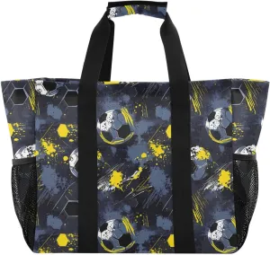 Bolaz Travel Tote Bag，Gym Bag for Men,Waterproof Beach Bag for Women Foldable Reusable-Cool Football Pattern