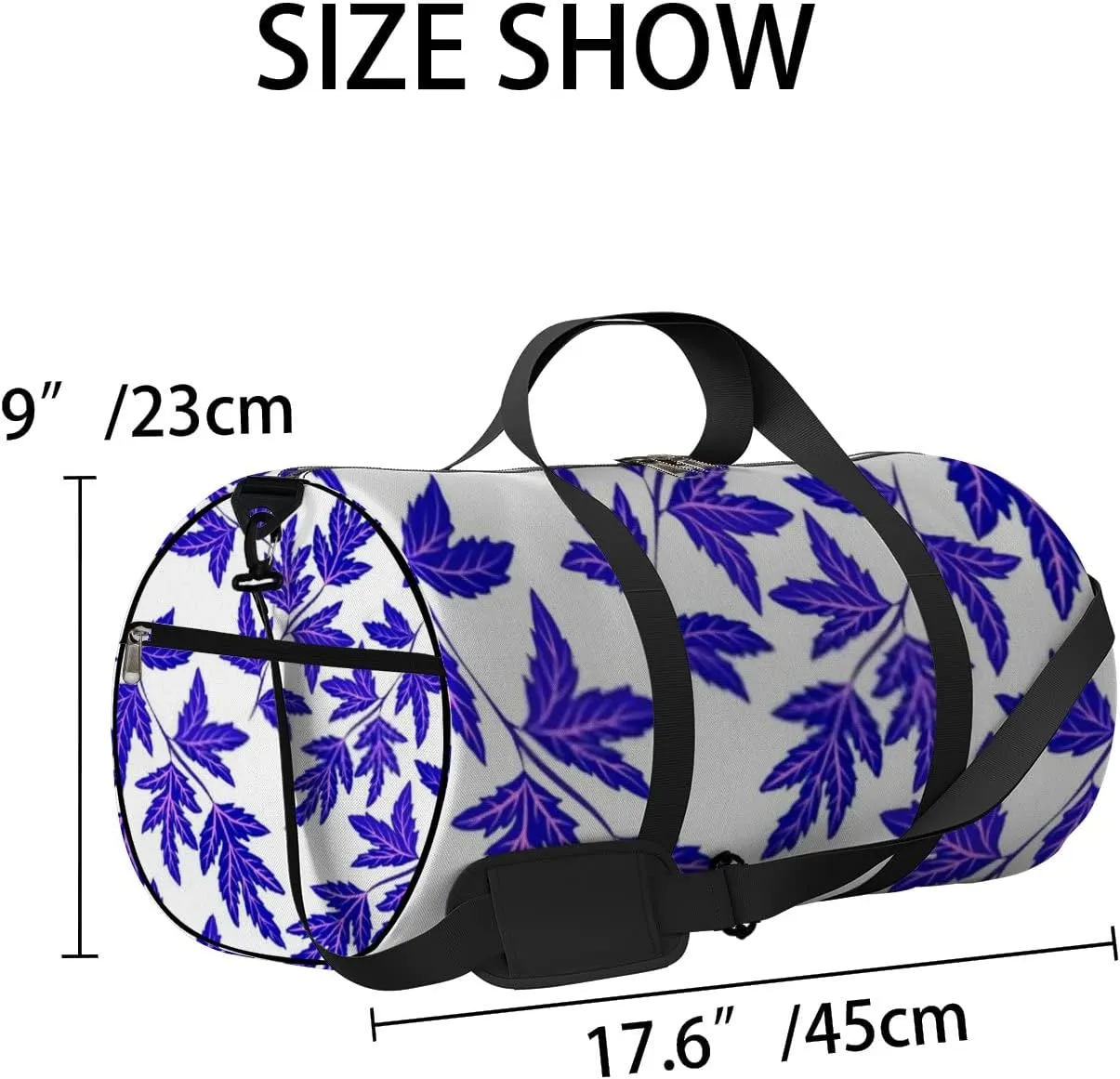 Botanical Seamless Pattern Leaves Bright Summer Sports Bag Tote Bag Waterproof Gym Bag with Shoulder Strap Zipper 2 Side Pockets for Men and Women, Travel and Storage Shoulder Bag.