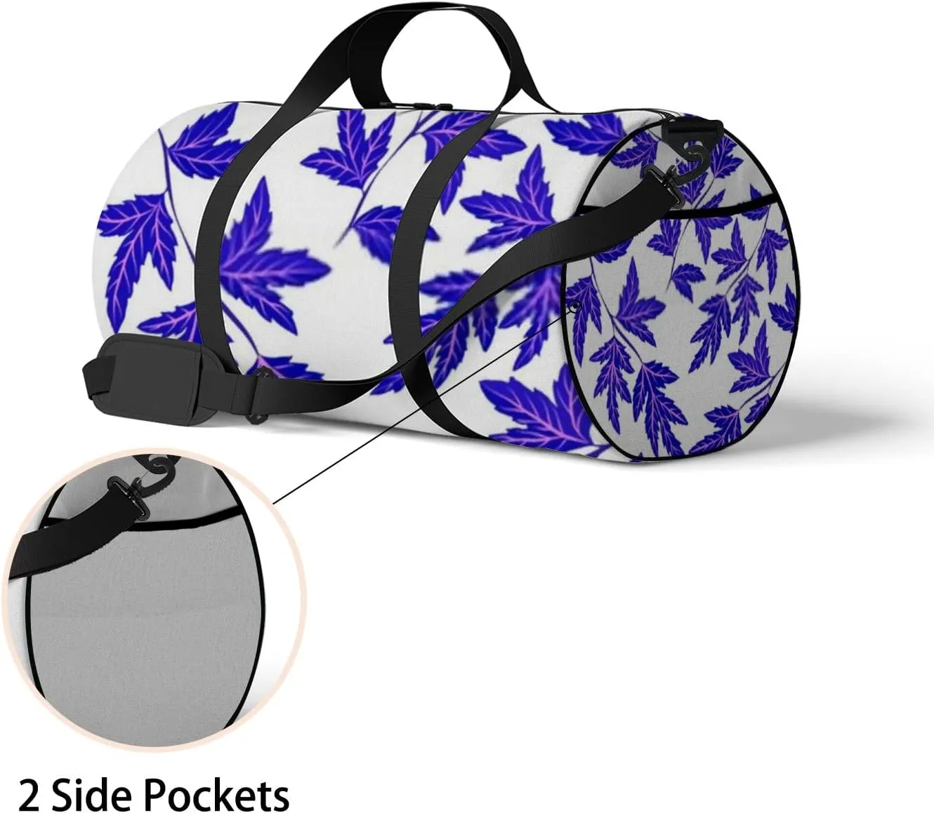 Botanical Seamless Pattern Leaves Bright Summer Sports Bag Tote Bag Waterproof Gym Bag with Shoulder Strap Zipper 2 Side Pockets for Men and Women, Travel and Storage Shoulder Bag.
