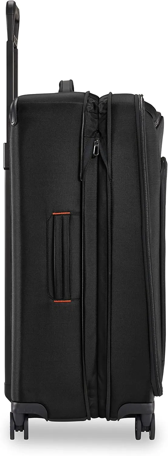 Briggs & Riley 29" Large Expandable Spinner - Checked Luggage for Travel, Suitcases with Wheels, Softside Rolling Bag for Men & Women, Self-Repairing Zipper - ZDX Collection, Black