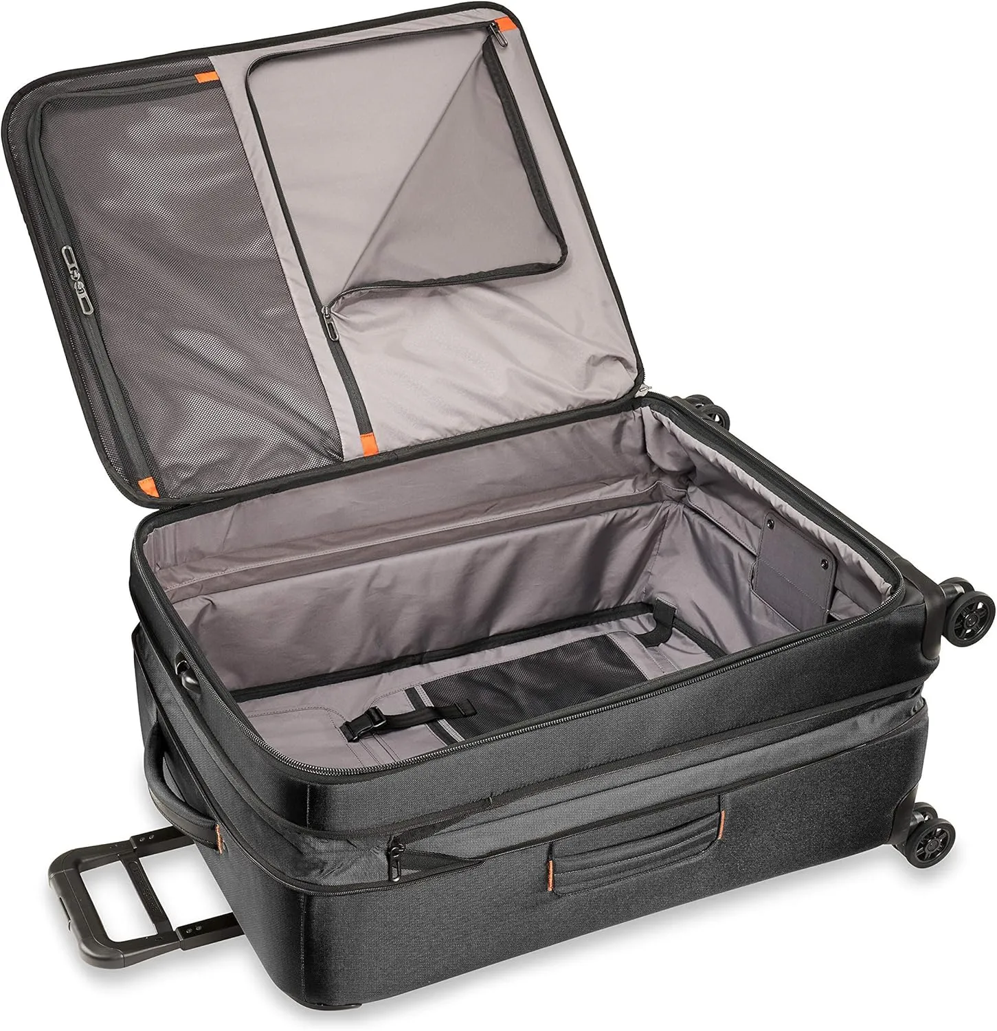 Briggs & Riley 29" Large Expandable Spinner - Checked Luggage for Travel, Suitcases with Wheels, Softside Rolling Bag for Men & Women, Self-Repairing Zipper - ZDX Collection, Black