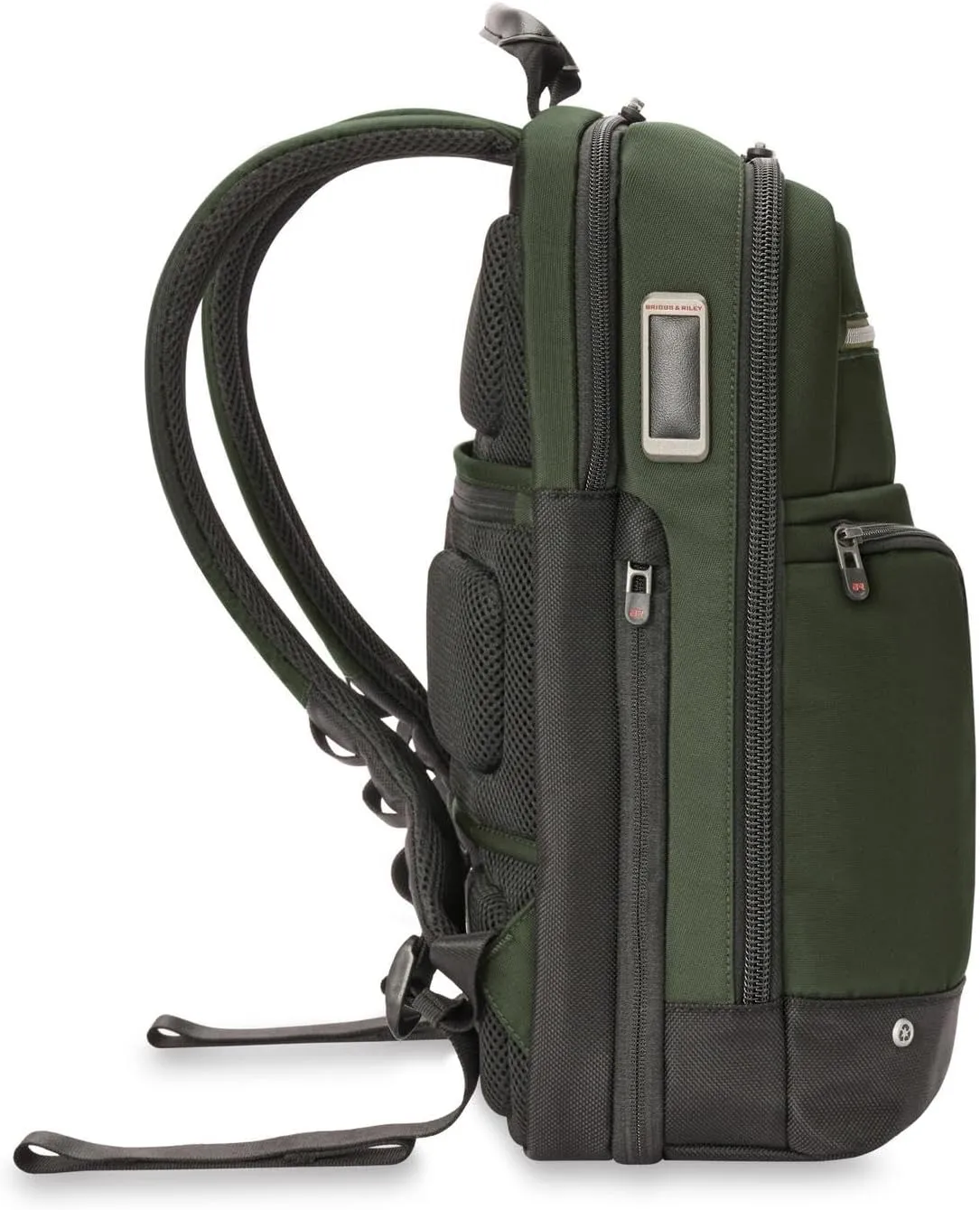 Briggs & Riley Slim Expandable Backpack - Carry On Travel Backpack for Women & Men, Personal Item Bag, Self-Repairing Zippers, Padded Straps, Fits up to 16" Laptop - HTA Collection, Forest