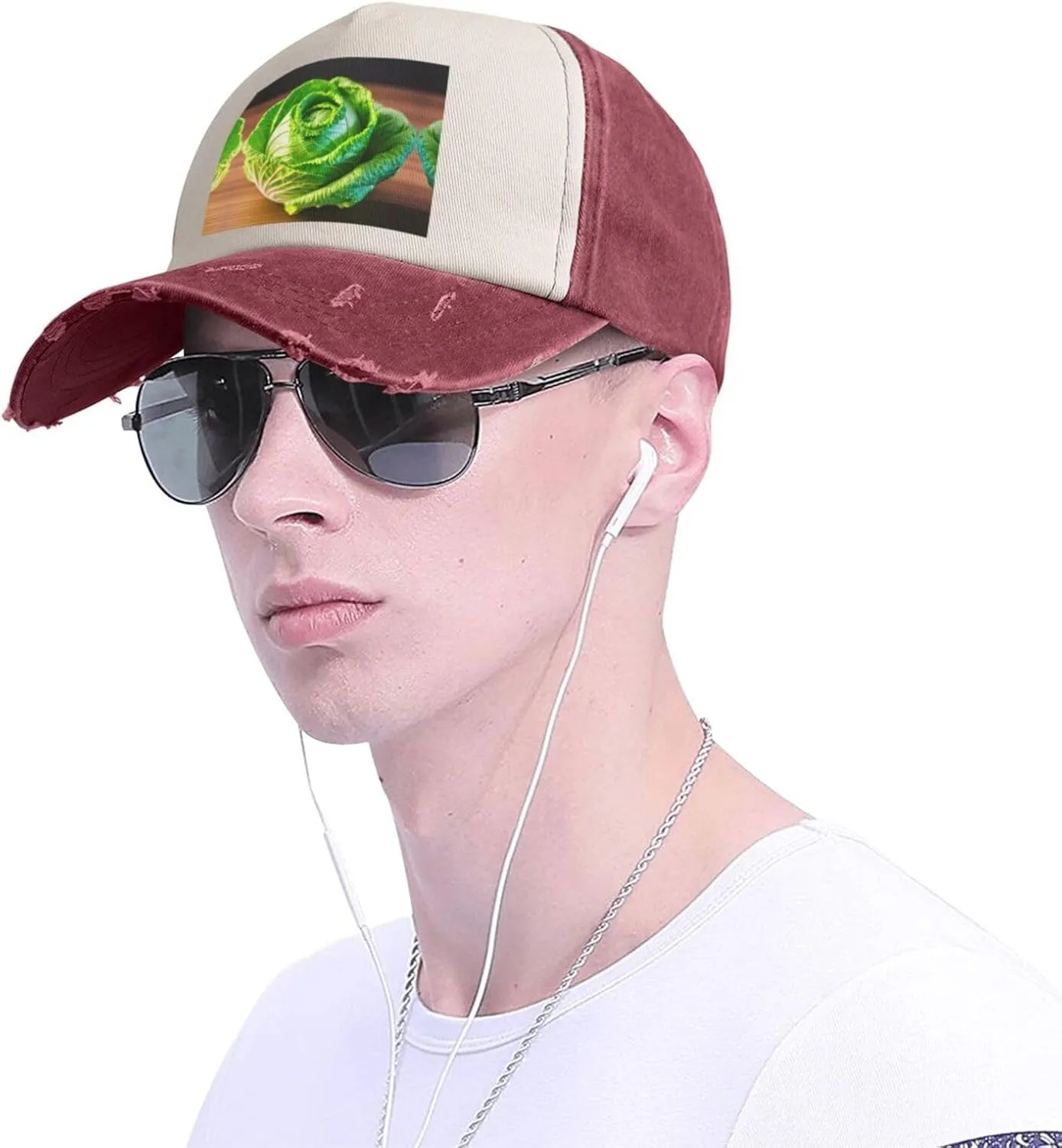 Bright Cabbage Unisex Adjustable and Breathable Sporty Denim Hat,Stylish Baseball Cap for Outdoor Activities
