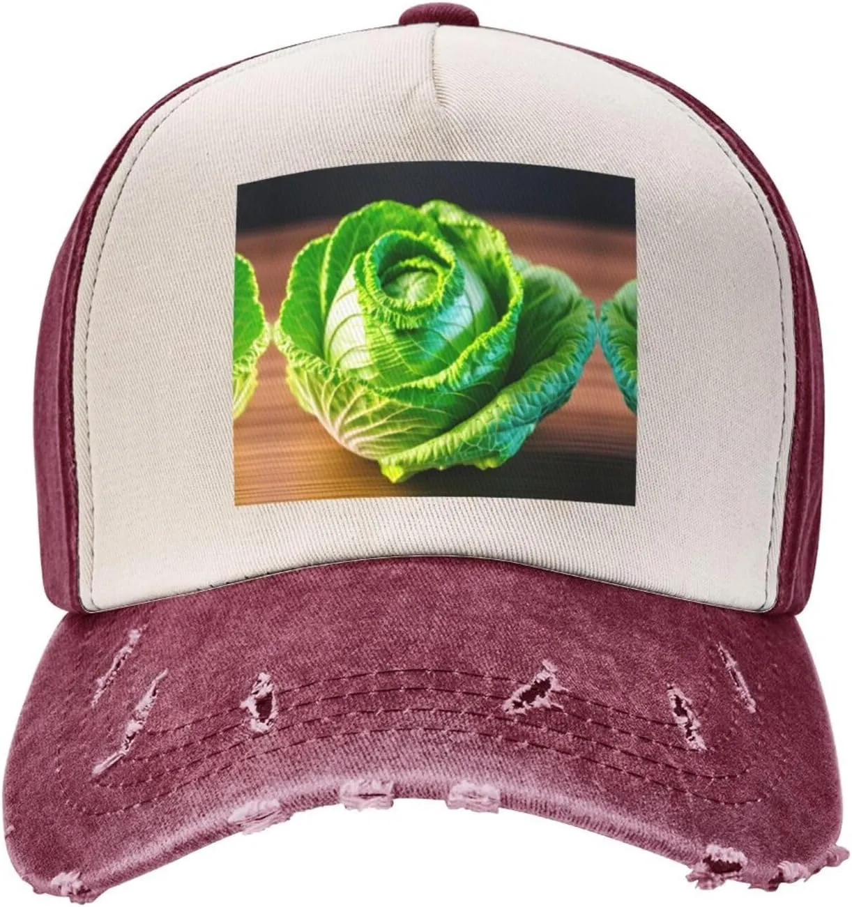 Bright Cabbage Unisex Adjustable and Breathable Sporty Denim Hat,Stylish Baseball Cap for Outdoor Activities