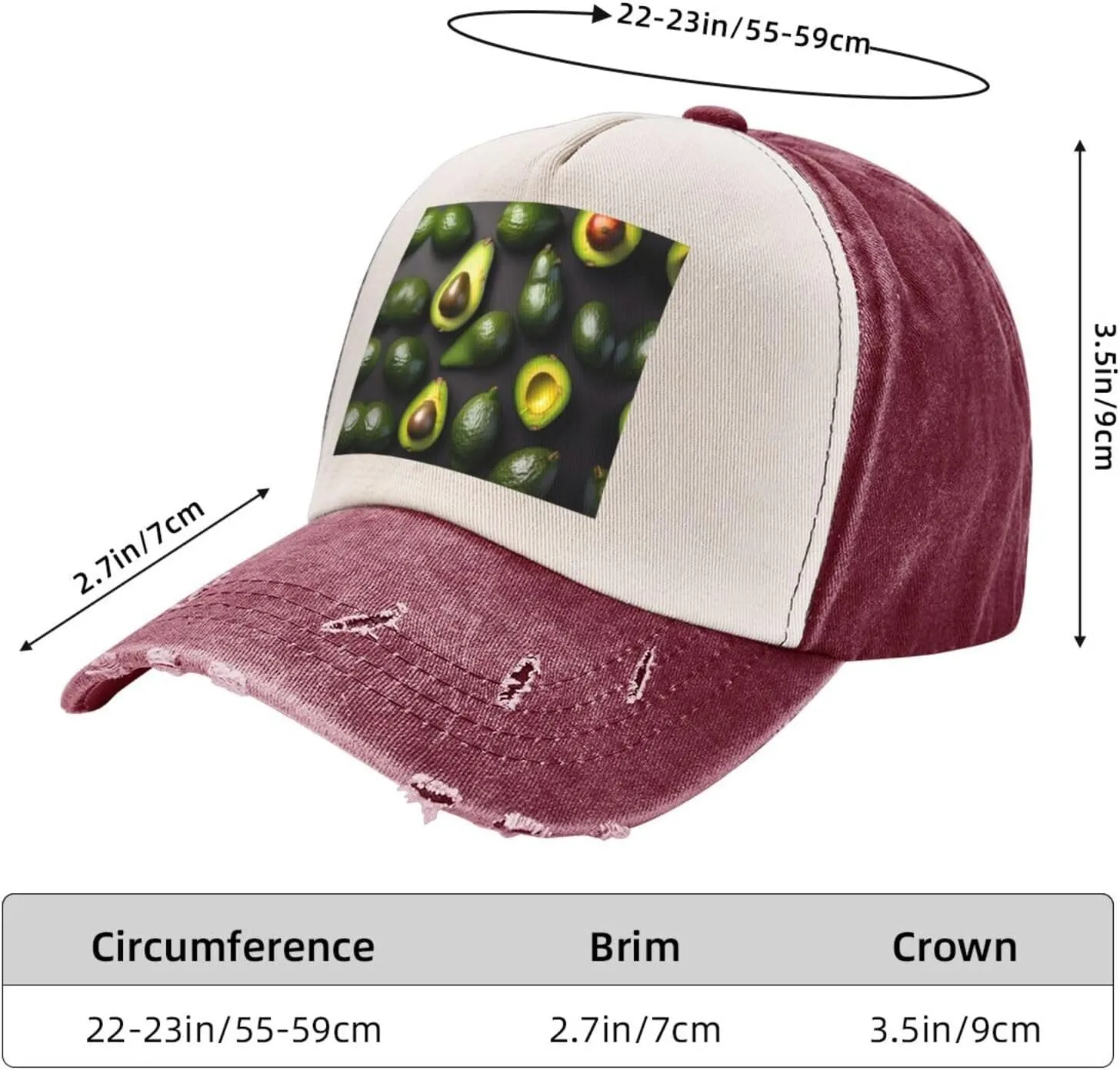 Bright Cabbage Unisex Adjustable and Breathable Sporty Denim Hat,Stylish Baseball Cap for Outdoor Activities