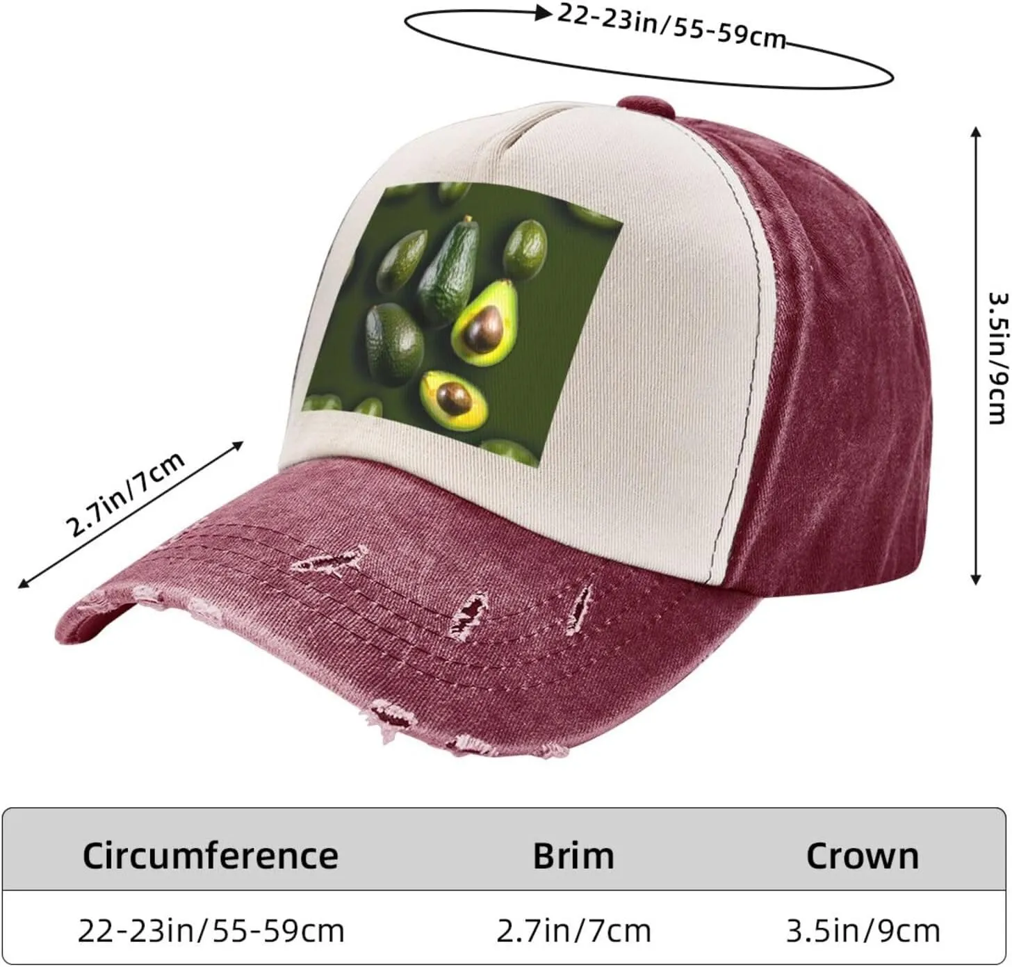 Bright Cabbage Unisex Adjustable and Breathable Sporty Denim Hat,Stylish Baseball Cap for Outdoor Activities