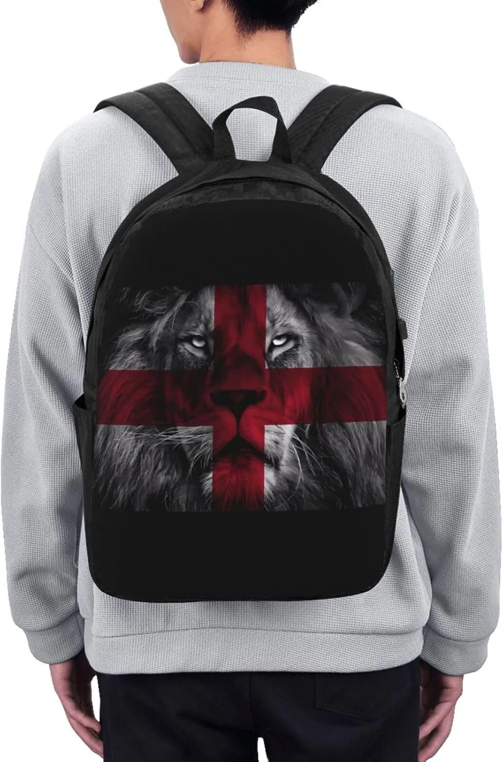 British England UK English Lion Flag Laptop Backpacks Travel Backpack Casual Business Daypack Sport Rucksack Computer Bag Fits up to 17 Inch Notebook with USB Port
