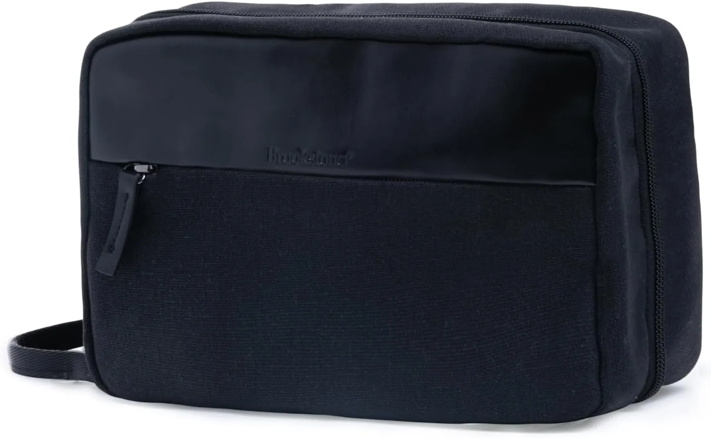 Brookstone Travel Toiletry Bag - Compact Cosmetic Organizer & Dopp Kit for Toiletries, Makeup, Grooming Essentials & Hygiene Kit, Splitpack Black