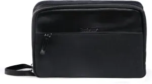 Brookstone Travel Toiletry Bag - Compact Cosmetic Organizer & Dopp Kit for Toiletries, Makeup, Grooming Essentials & Hygiene Kit, Splitpack Black