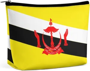 Brunei Flag Travel-Friendly Makeup Bag Compact Cosmetic Organizer for Women Girls