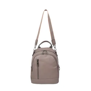 Calgary Women's Organiser Genuine Leather Backpack Grey