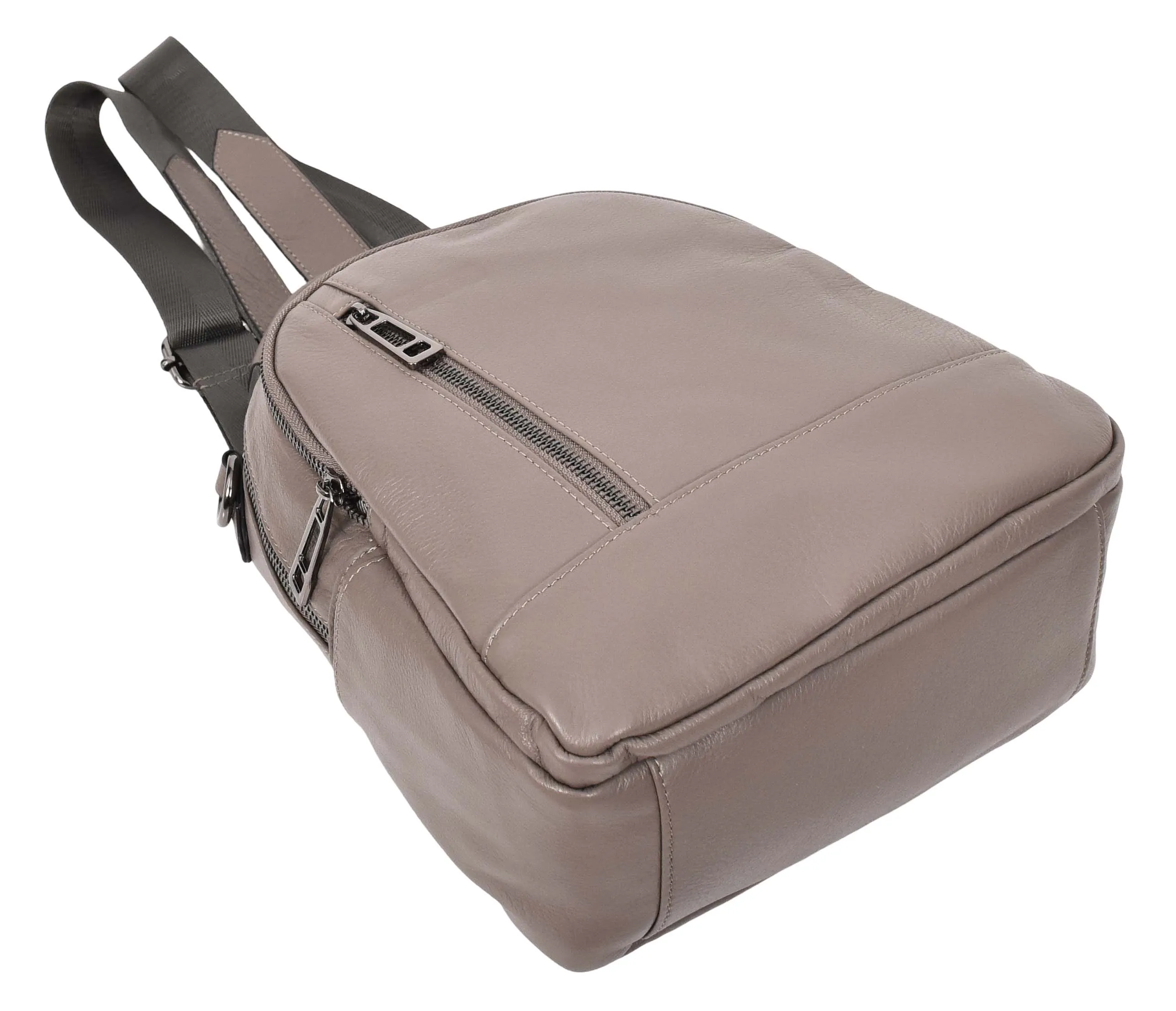 Calgary Women's Organiser Genuine Leather Backpack Grey