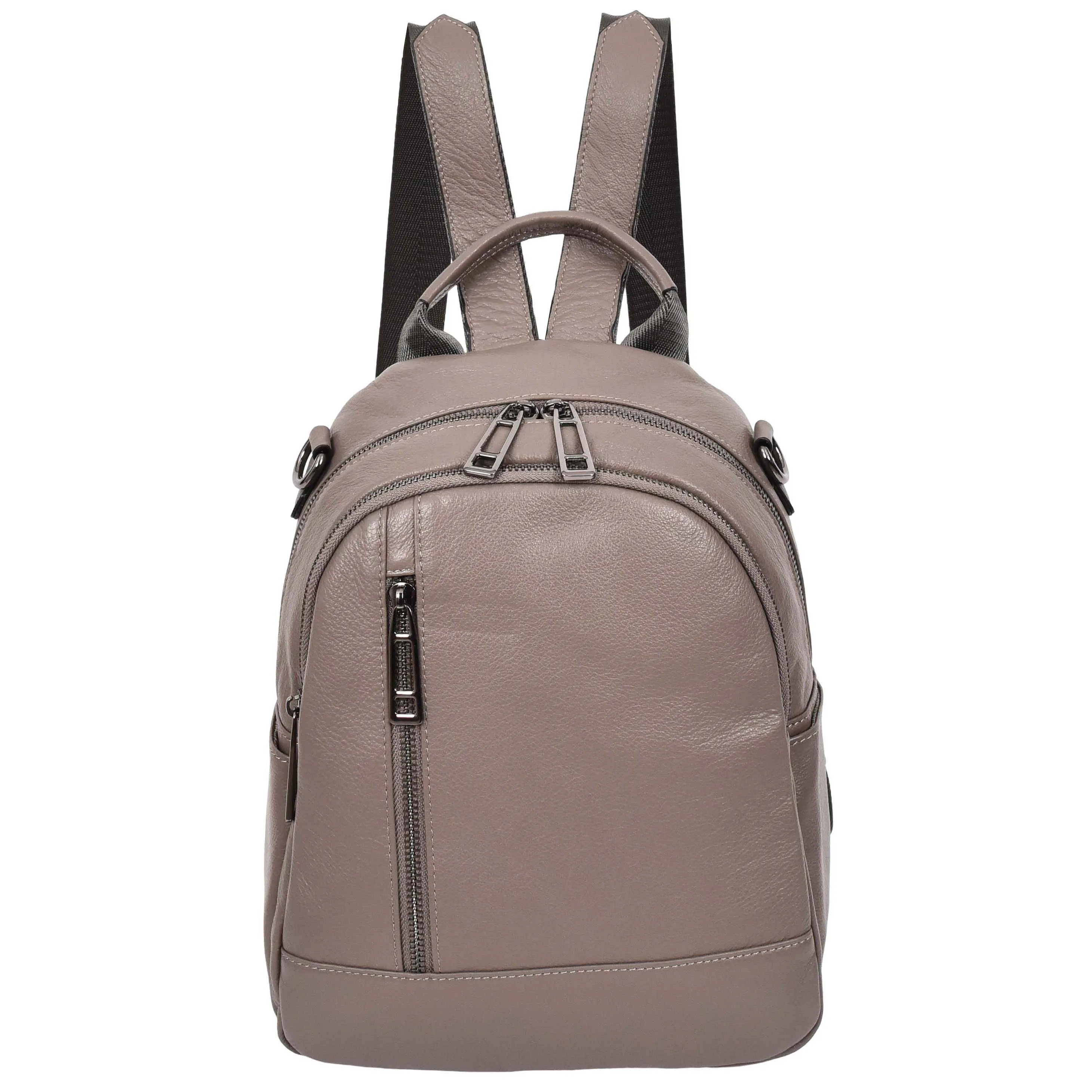 Calgary Women's Organiser Genuine Leather Backpack Grey